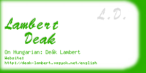 lambert deak business card