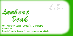 lambert deak business card